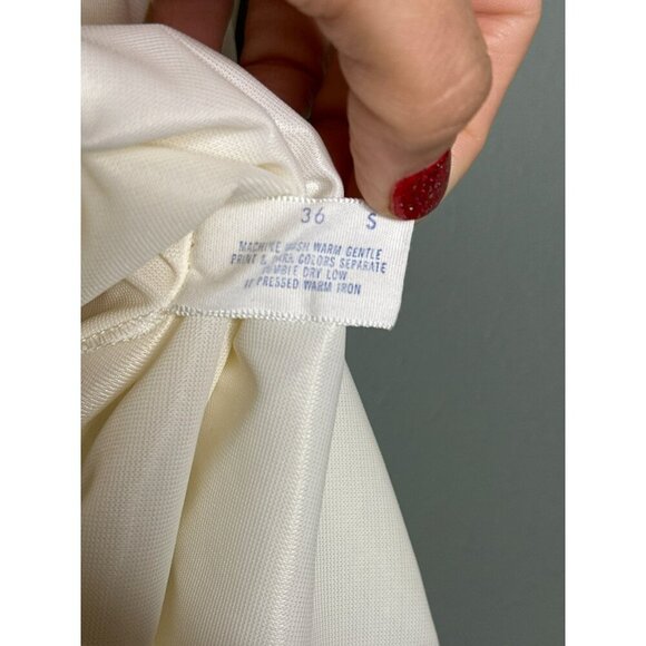 VTG 1960s Von Raalte Nylon Slip Dress Ivory V-Neck Sleeveless Mini Ruffle Trim - Picture 10 of 10
